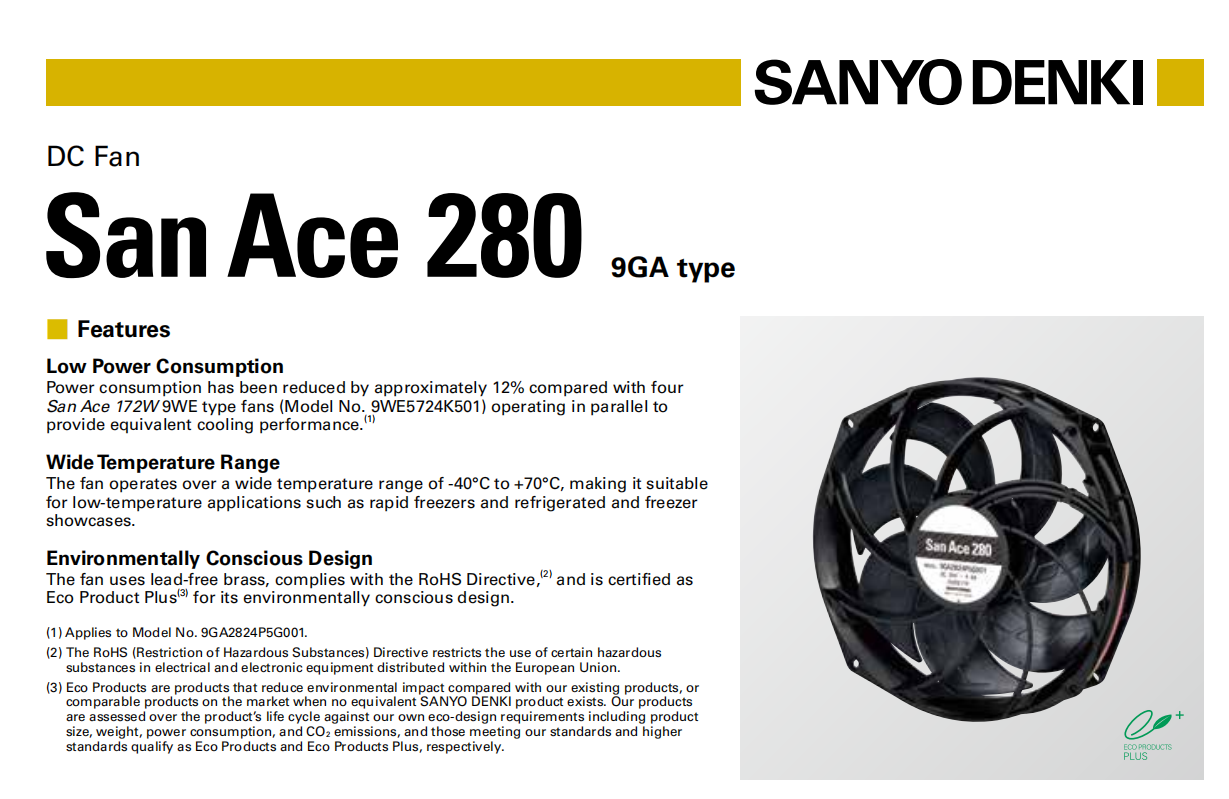 日本山洋San Ace 280×50mm散热风扇｜健策电子代理工业散热解决方案02